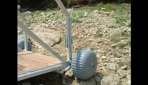 adjustable wheel dock connection on rocky terrian
